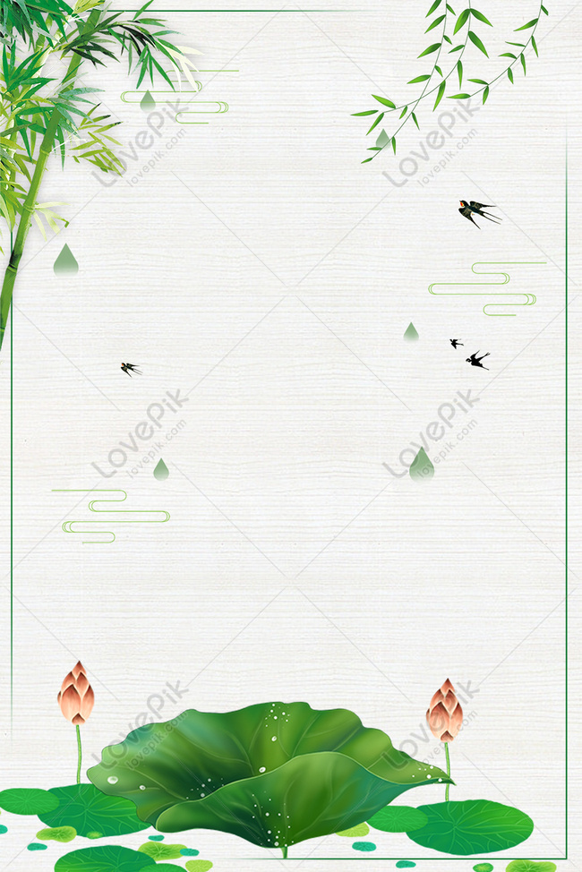 Simple Antique Lotus Pond Theme Poster Download Free | Poster ...