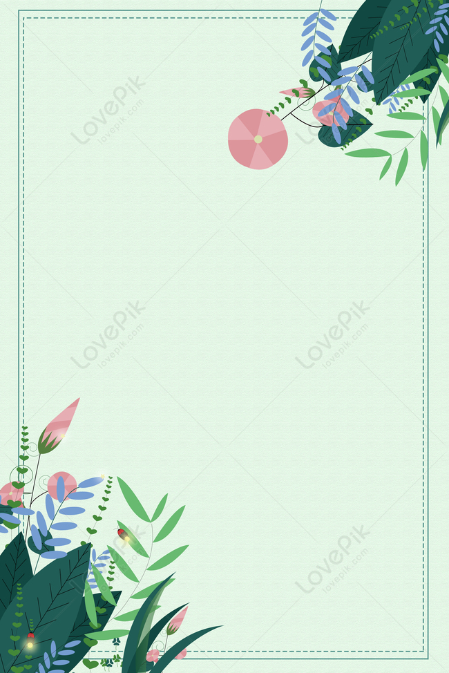 Simple Fresh Flower Border Background Download Free | Poster Background ...