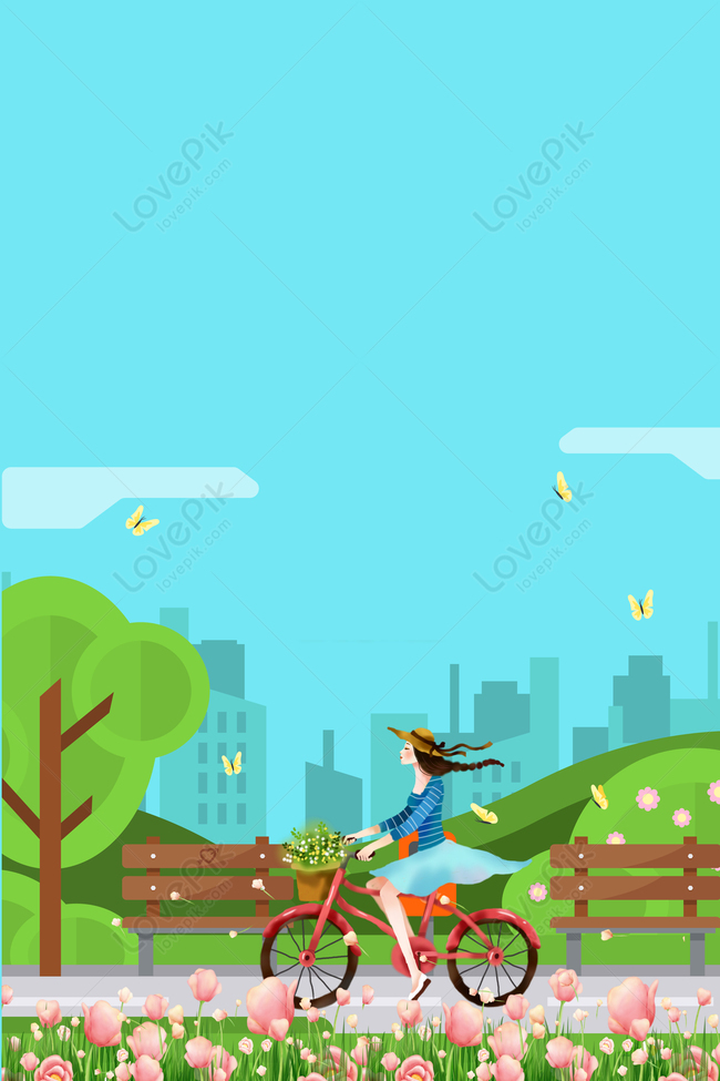 Small Fresh And Beautiful Spring Spring Outing Poster Background 