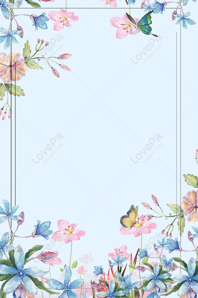 Small Fresh Pink Flower Green Leaf Border Poster Download Free | Poster  Background Image on Lovepik | 605636829