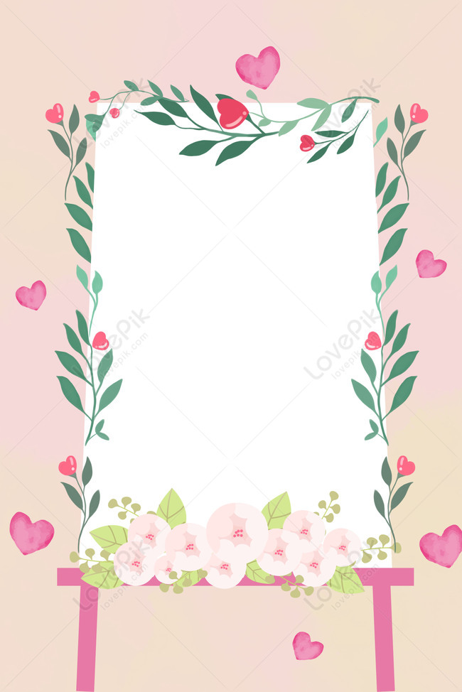 Spring On New Flowers Border Valentines Day Poster Background Download Free  | Poster Background Image on Lovepik | 605818593