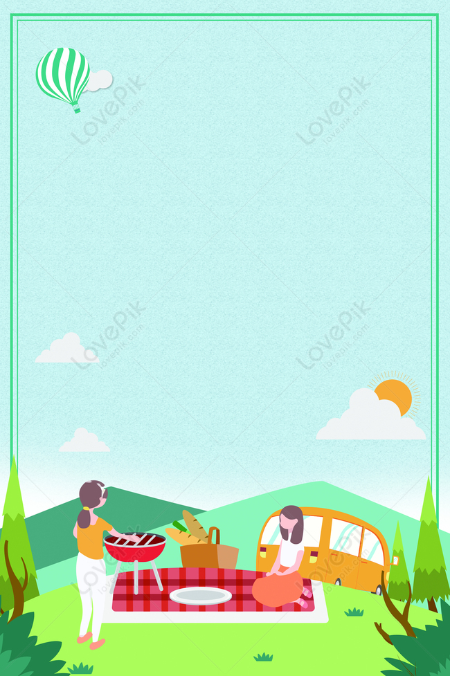Spring Tour Travel Picnic Cartoon Poster Material Download Free | Poster  Background Image on Lovepik | 605810041