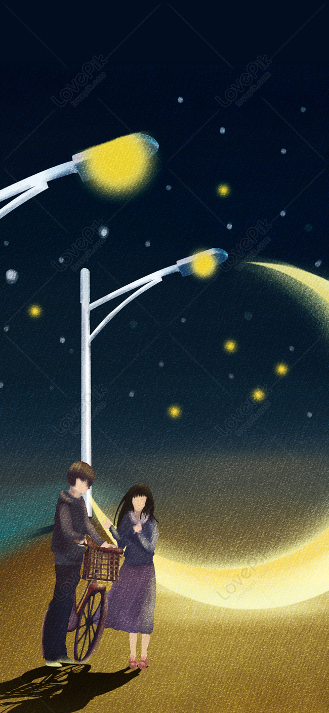 街灯の下でカップルの携帯電話の壁紙イメージ 背景 Id Prf画像フォーマットjpg Jp Lovepik Com