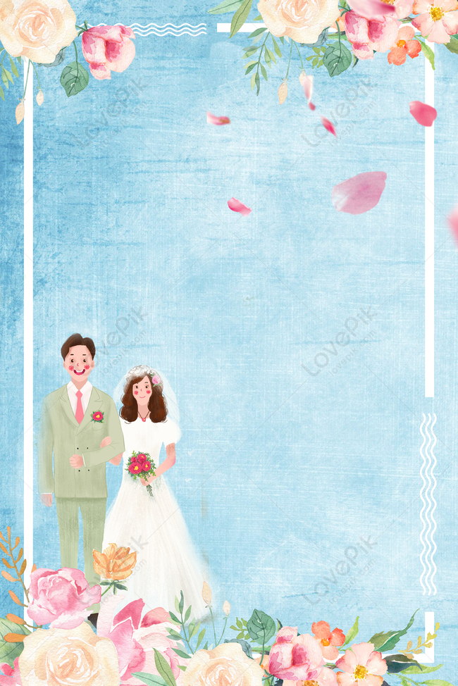 Wedding Fresh Blue Invitation Poster Background Download Free | Poster  Background Image on Lovepik | 605662675