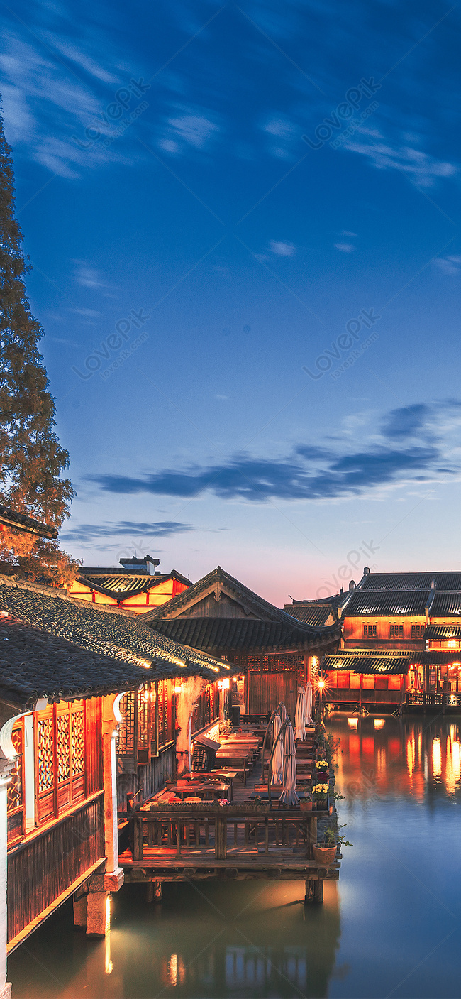 Wuzhen закат обои на рабочий стол изображение_Фото номер 400273964_JPG  Формат изображения_ru.lovepik.com