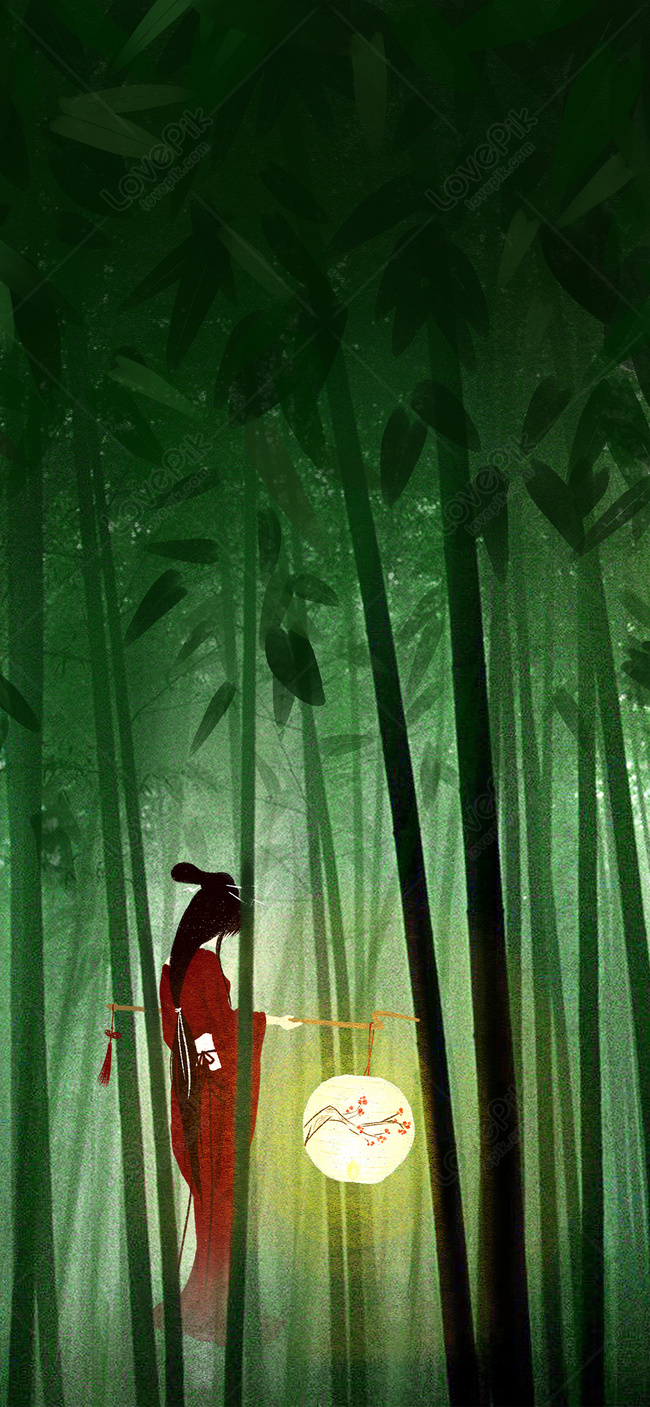 Fondo De Pantalla De Teléfono De Chica De Bosque De Bambú Imagen de Fondo  Gratis Descargar en Lovepik