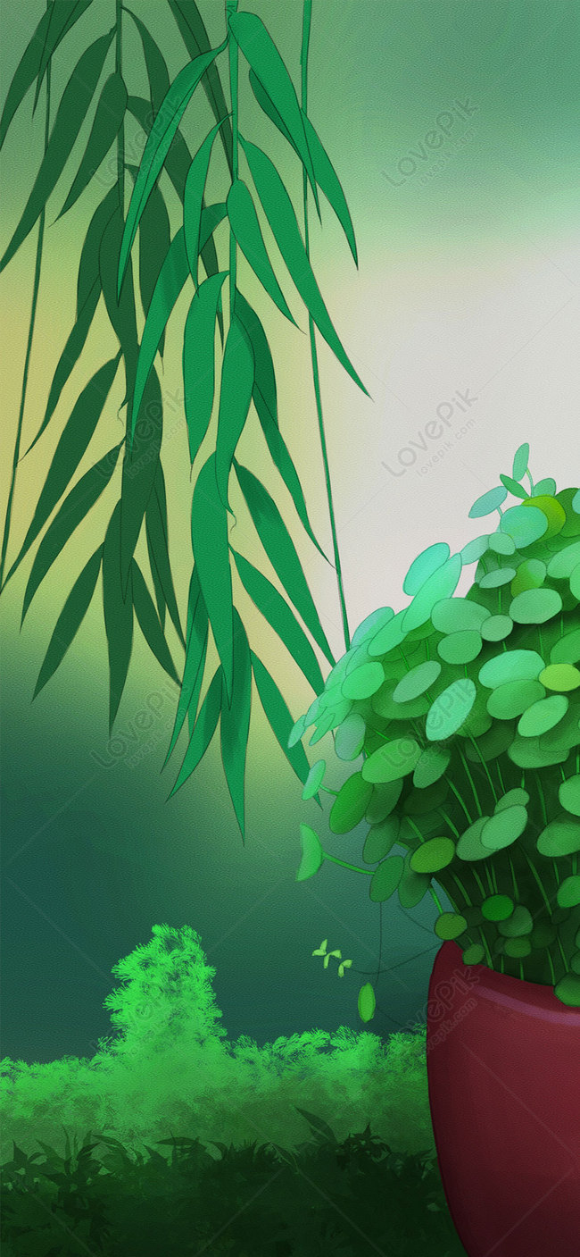 Bamboo Leaf Cartoon Mobile Wallpaper Images Free Download on Lovepik |  400407676