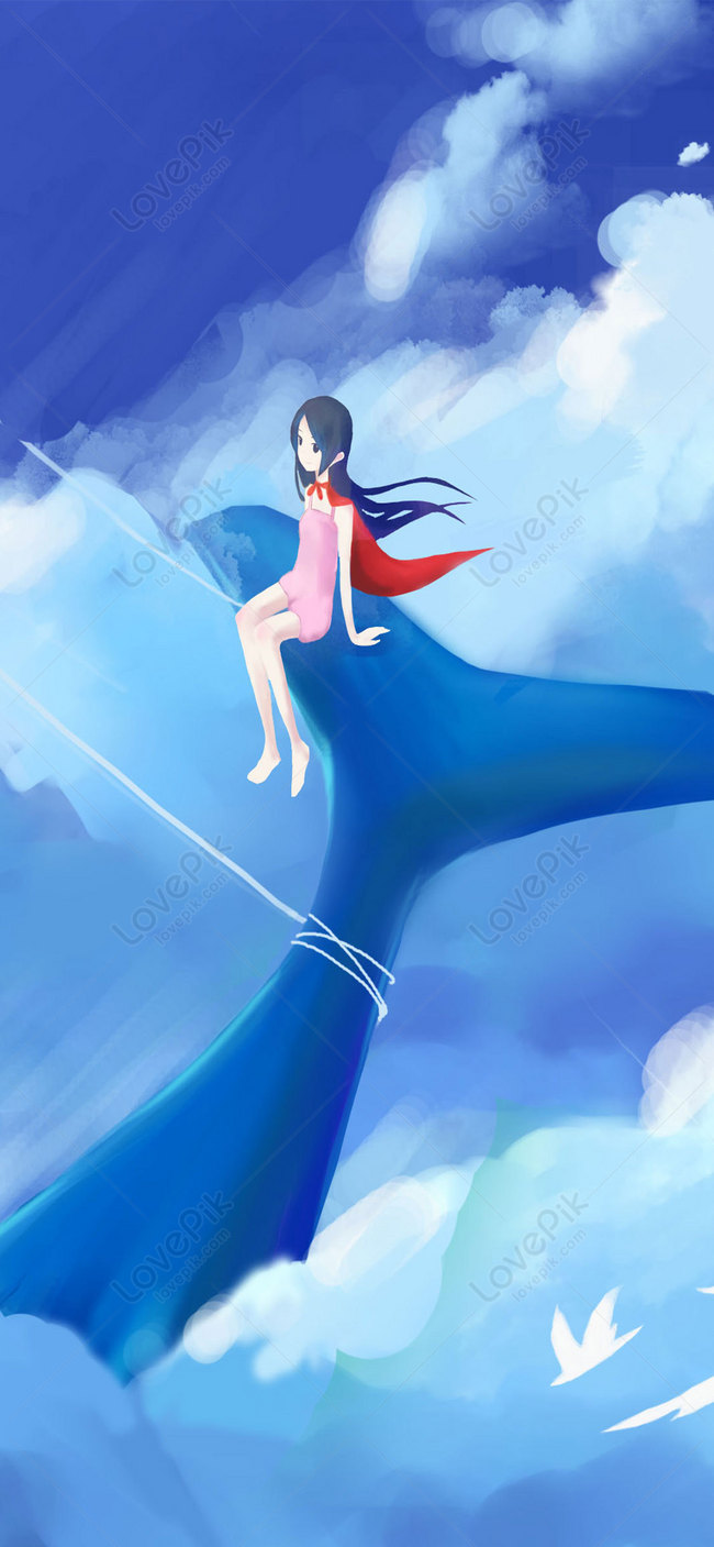 Hình Nền Hình Nền điện Thoại Di động Cá Voi Xanh, HD và Nền Cờ đẹp cá voi  xanh, cô gái, phim hoạt hình dễ thương để Tải Xuống Miễn Phí -