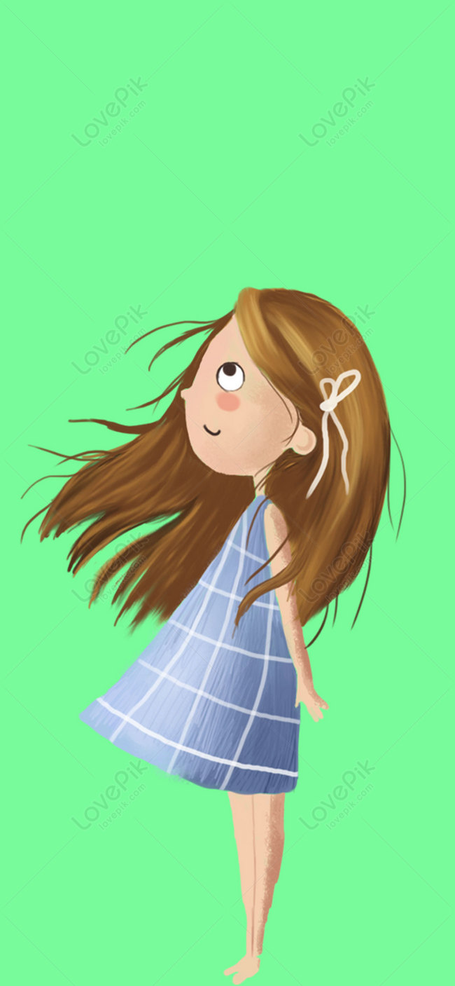 Cartoon Girl Mobile Phone Wallpaper Images Free Download on Lovepik |  400425206