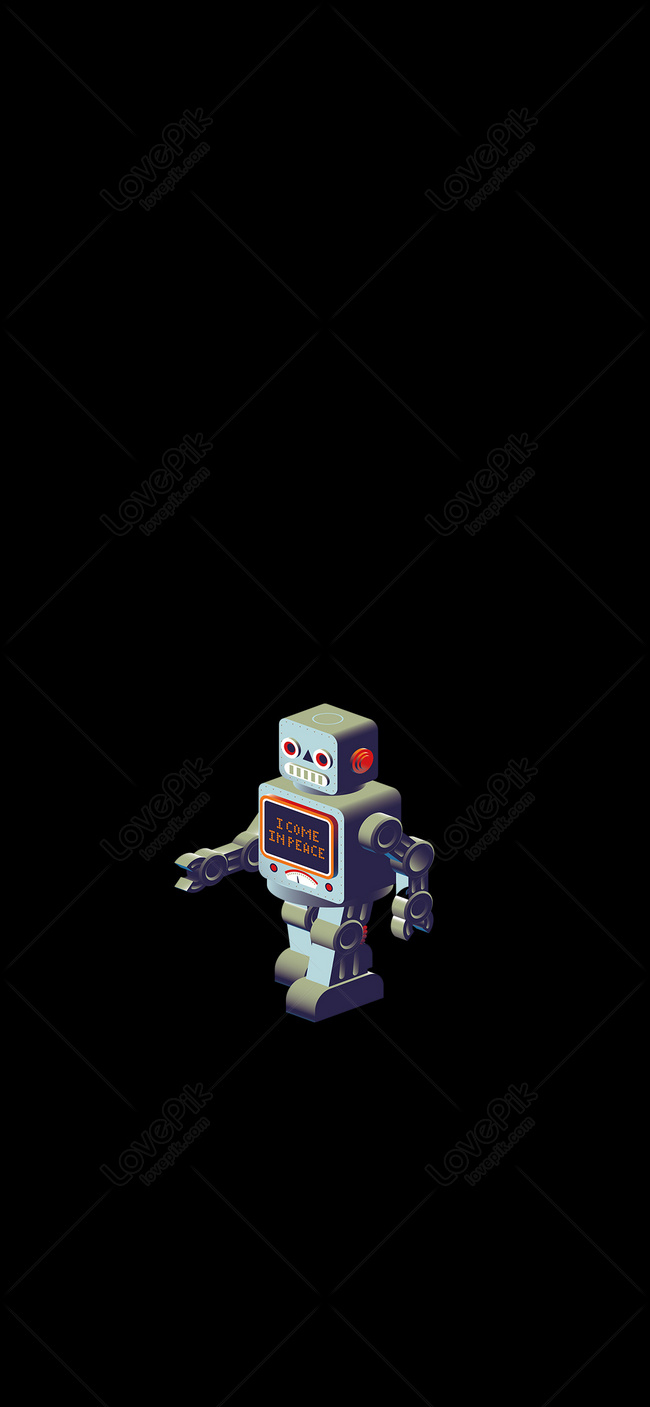 Cartoon Robot Mobile Phone Wallpaper Images Free Download on Lovepik |  400406452