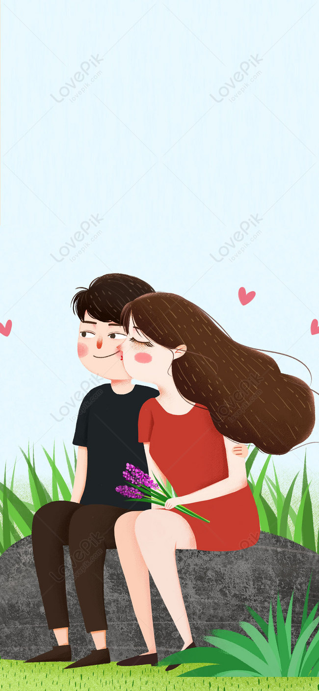 Couple Cartoon Cell Phone Wallpaper Images Free Download on Lovepik |  400407877