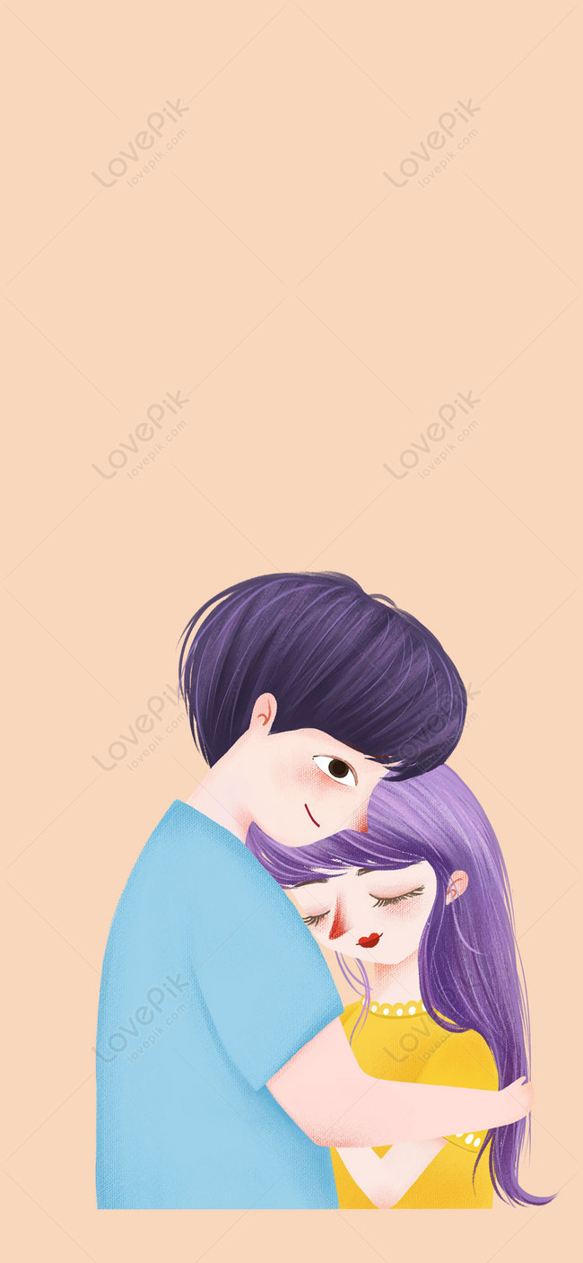 Couple Cartoon Mobile Phone Wallpaper Images Free Download on Lovepik |  400399332