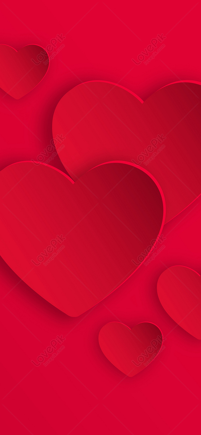 Red Heart Background Mobile Wallpaper Images Free Download on Lovepik |  400471291