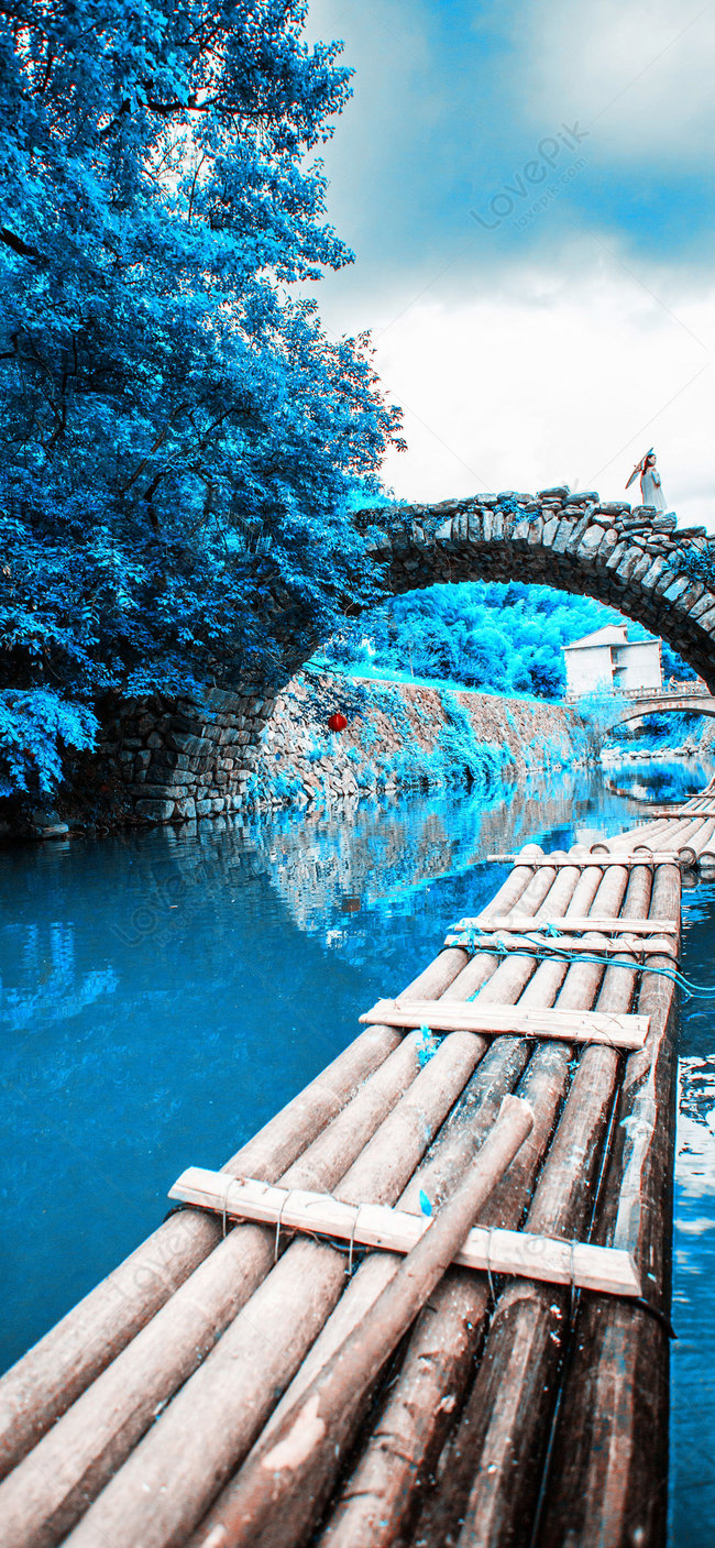 Small Bridge Running Water Mobile Phone Wallpaper Images Free Download on  Lovepik | 400482331