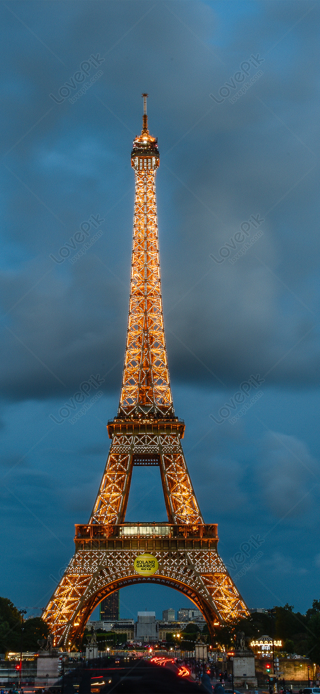 Fondo De Pantalla De La Torre Eiffel Vista Nocturna Móvil Imagen de Fondo  Gratis Descargar en Lovepik