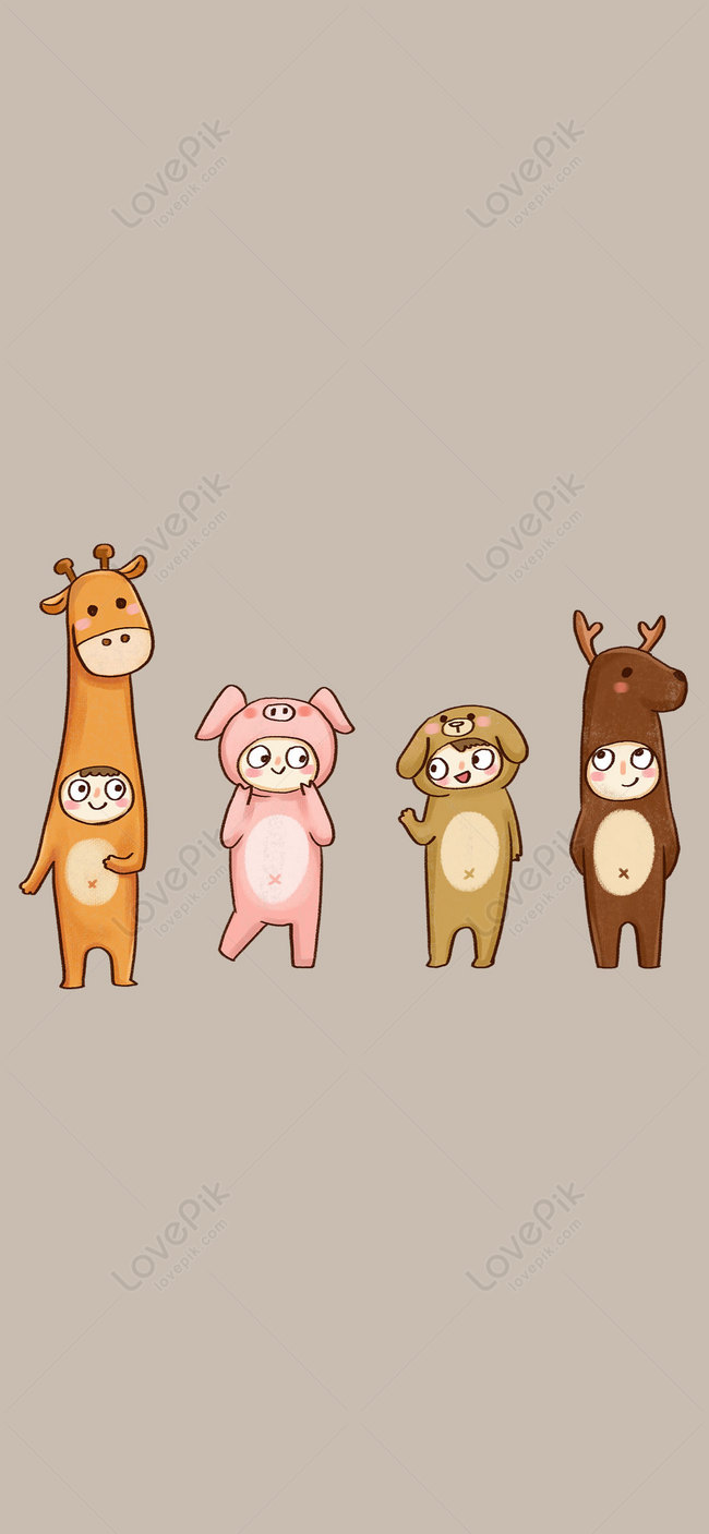Cartoon Animal Mobile Wallpaper Images Free Download on Lovepik | 400512735