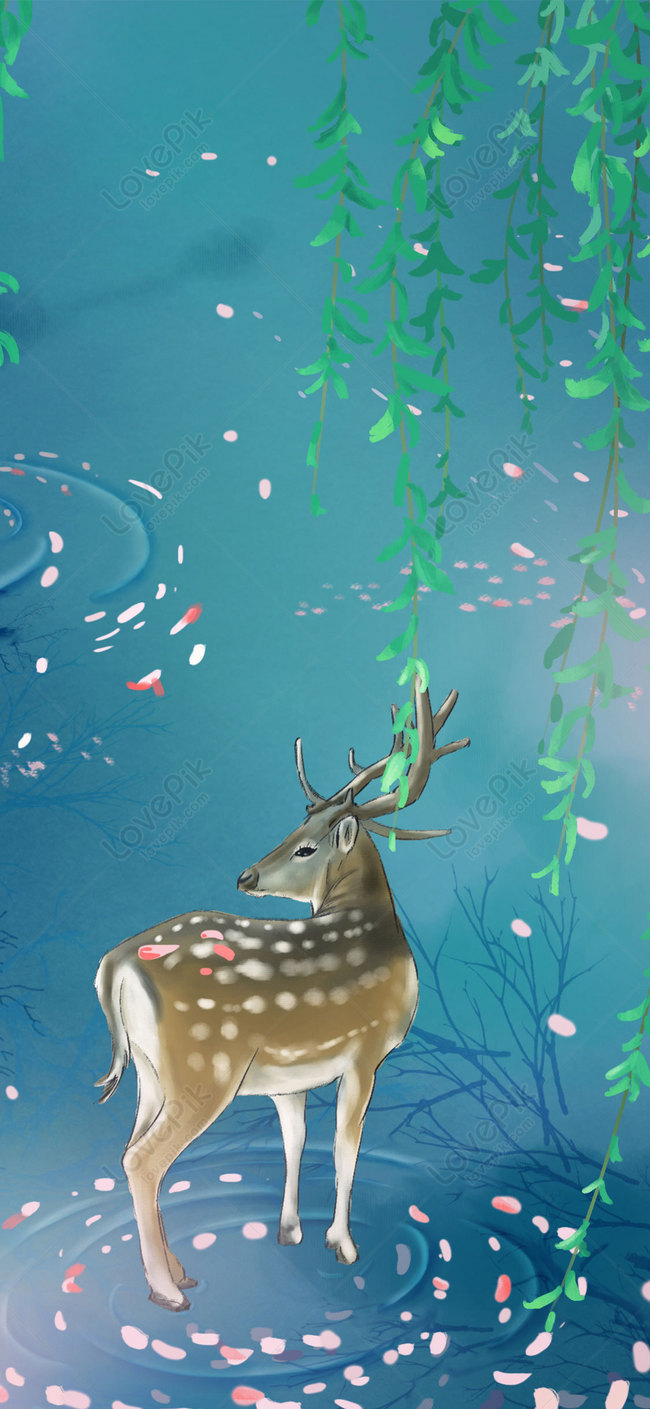 Cartoon Deer Mobile Phone Wallpaper Images Free Download on Lovepik |  400585289