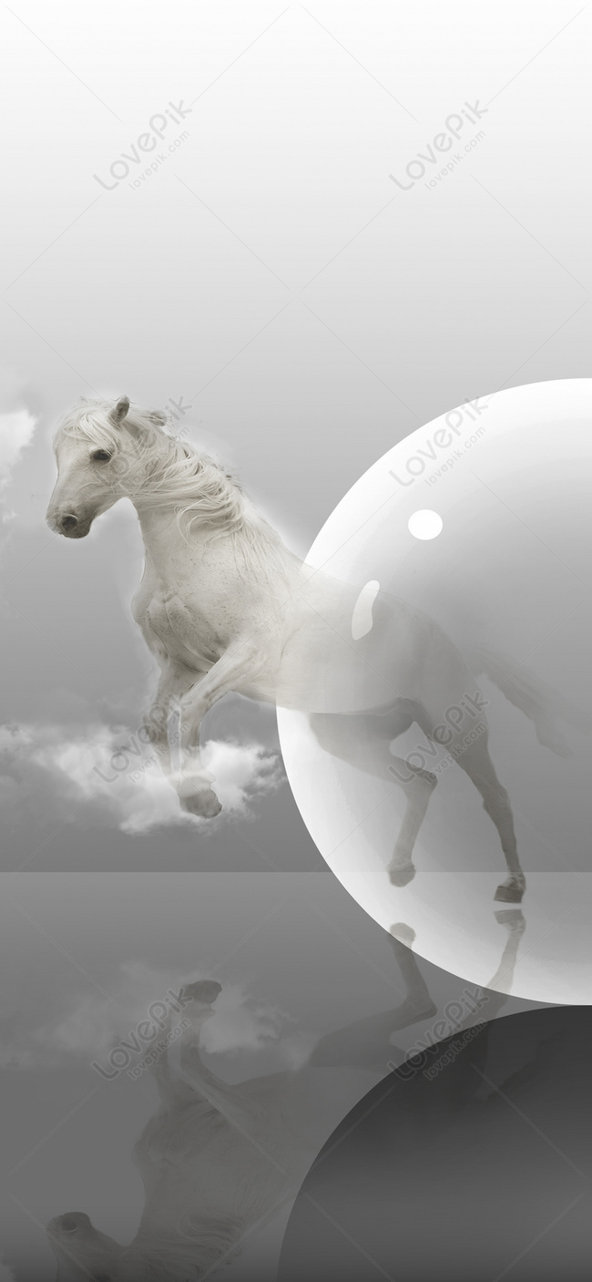 Creative White Horse Mobile Wallpaper Images Free Download on Lovepik |  400605895