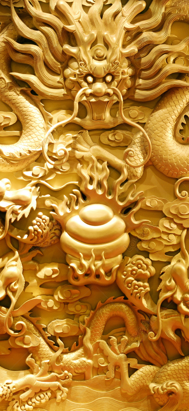 Fondo De Pantalla Móvil De Golden Dragon Imagen de Fondo Gratis Descargar  en Lovepik