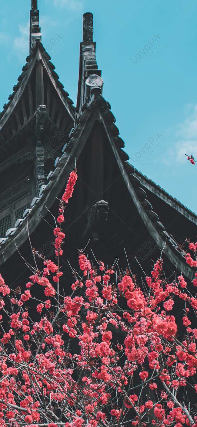 Peach Blossom Temple Mobile Phone Wallpaper Images Free Download on Lovepik  | 400630210