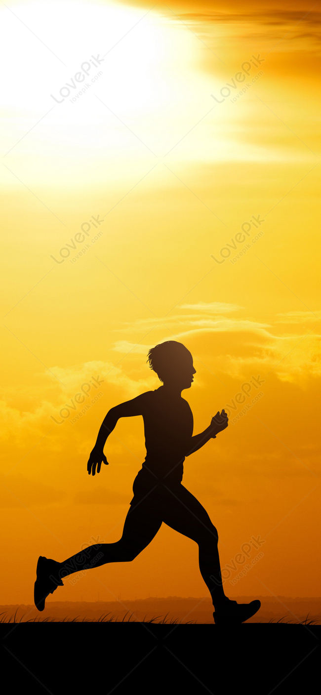 Running Under The Setting Sun Silhouette Mobile Wallpaper Images Free  Download on Lovepik | 400705992