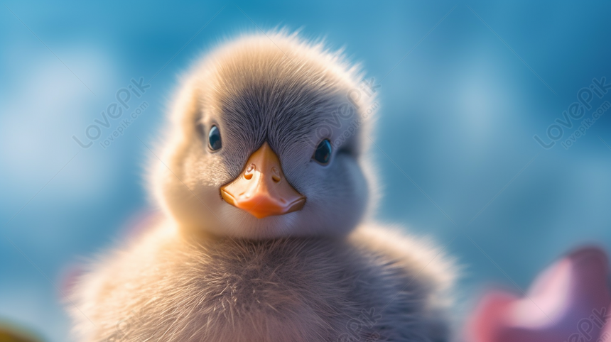 Duckling With Blue Eyes Is Sitting In The Background, Eyes Backgrounds ...