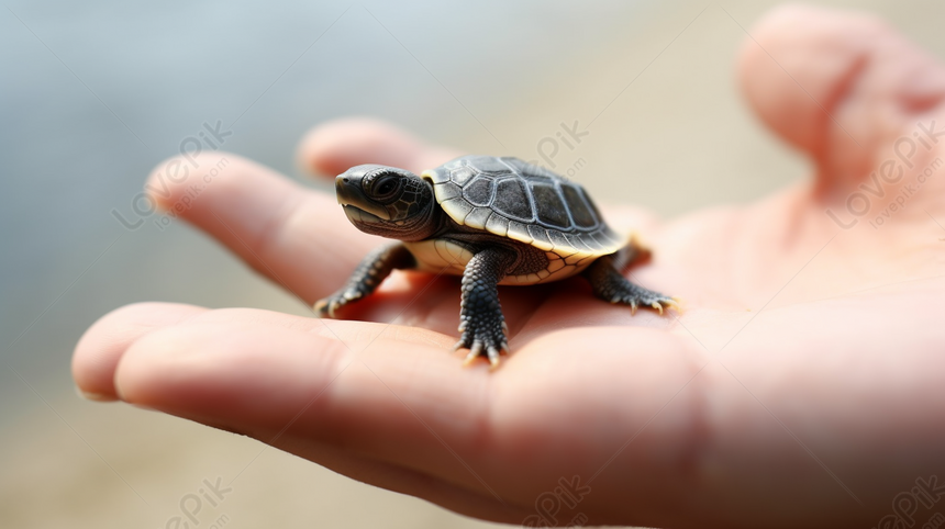 Baby Turtle Sitting On A Persons Hand, Baby Hand Backgrounds, Baby ...