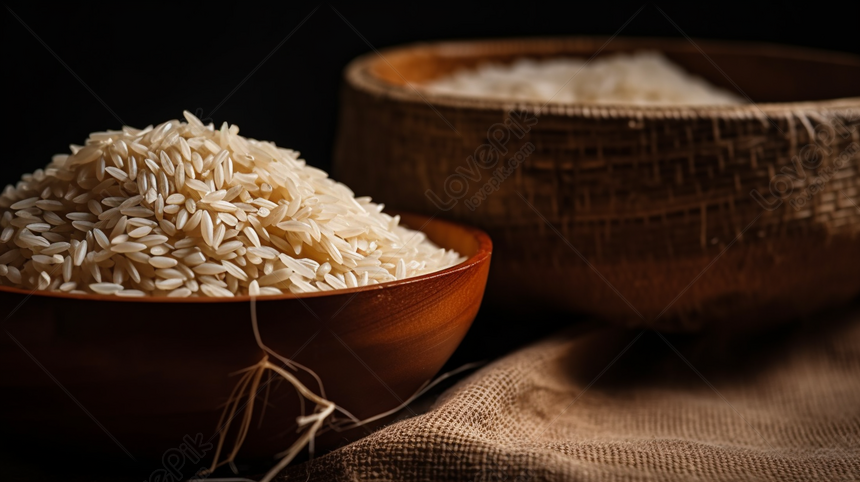 Delicious Rice Bowls Set Against A Dark Backdrop: A Visual Delight ...