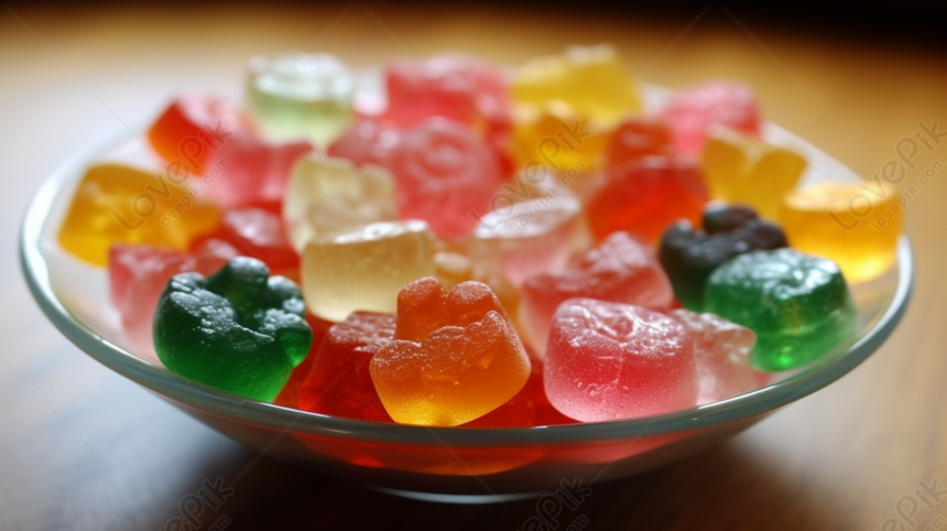 Gummy Bears Placed In A Bowl On A Tabletop, Bowl Backgrounds, Gummies ...