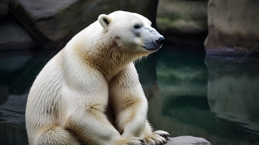 Stunning Polar Bear Resting On Rocky Background, Polar Backgrounds ...