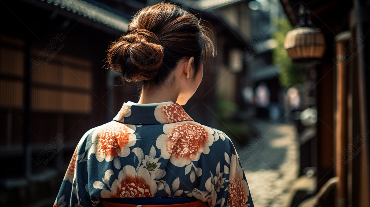 田舎を歩く着物を着た女性の後ろ姿, 田舎 背景, 戻る 背景, 背面図 背景 画像フリー、HD 田舎, 戻る, 背面図 背景素材 無料ダウンロード -  Lovepik