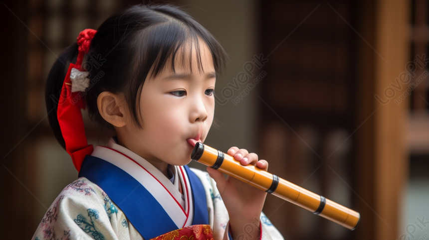 韓国民謡でフルートを吹く女の子, 民謡 背景, フルート 背景, 韓国語 背景 画像フリー、HD 民謡, フルート, 韓国語 背景素材  無料ダウンロード - Lovepik