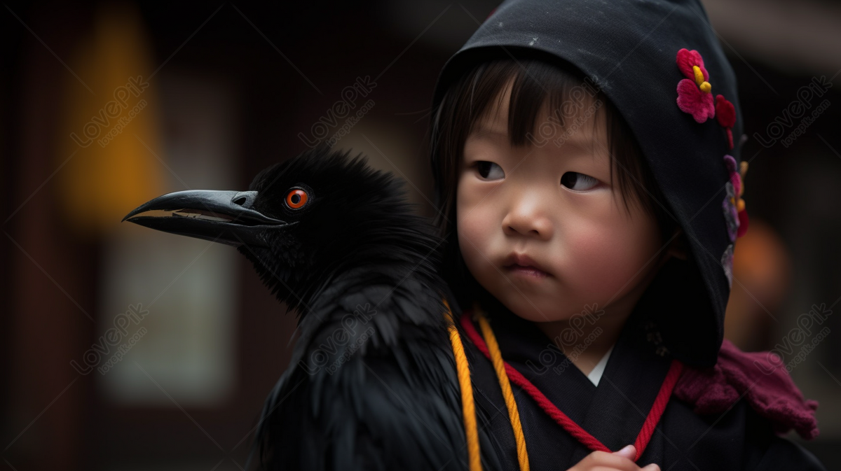 Little Kid Holds A Crow, Kids Backgrounds, Little Kid Backgrounds ...