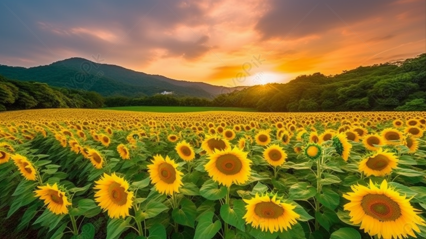 Sunflower Field During A Sunset Sunflower Backgrounds Sunset Backgrounds Sunflowers Sunset 8097