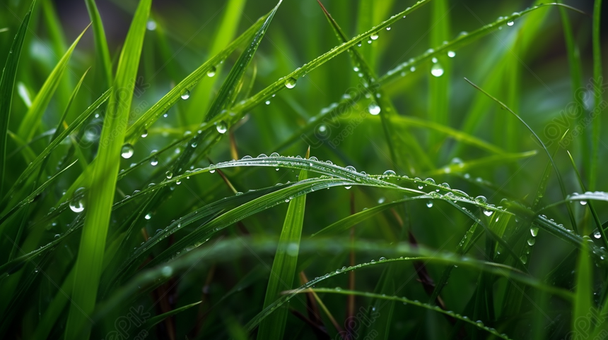 The Grass Has Drops Of Rain, Drop Backgrounds, Ha Backgrounds, Grass 