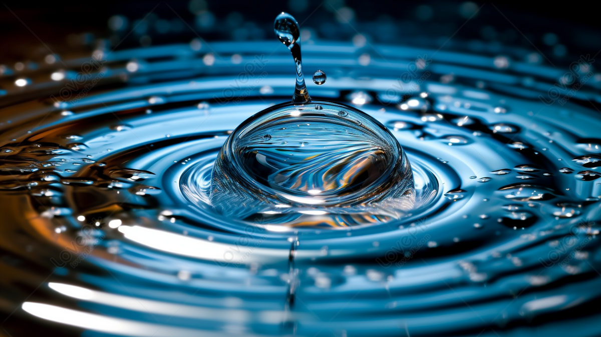 Water Drop In A Blue Droplet, Drop Backgrounds, Water Droplets ...