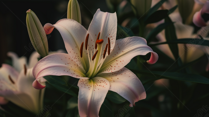 White Lily In The Garden, Lily Backgrounds, White Backgrounds, Garden ...