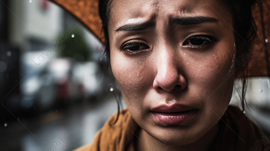 Woman Is Crying Holding An Umbrella, Woman With Umbrella Backgrounds ...