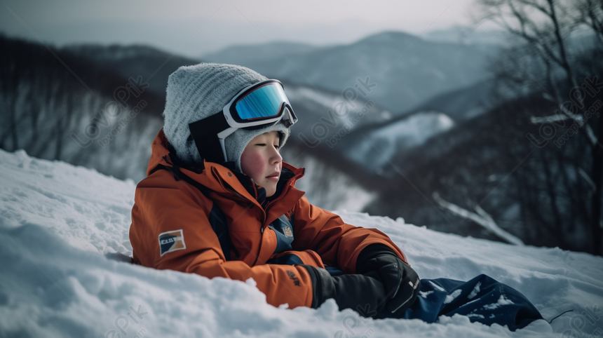 Ragazzo Nella Corsa Con Gli Sci Della Passamontagna Sulla Neve in Discesa  Immagine Stock - Immagine di mani, bambino: 42700873