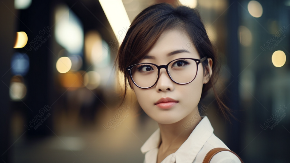 Group Of People Wearing Eyeglasses Admiring Stunning Asian Woman At ...