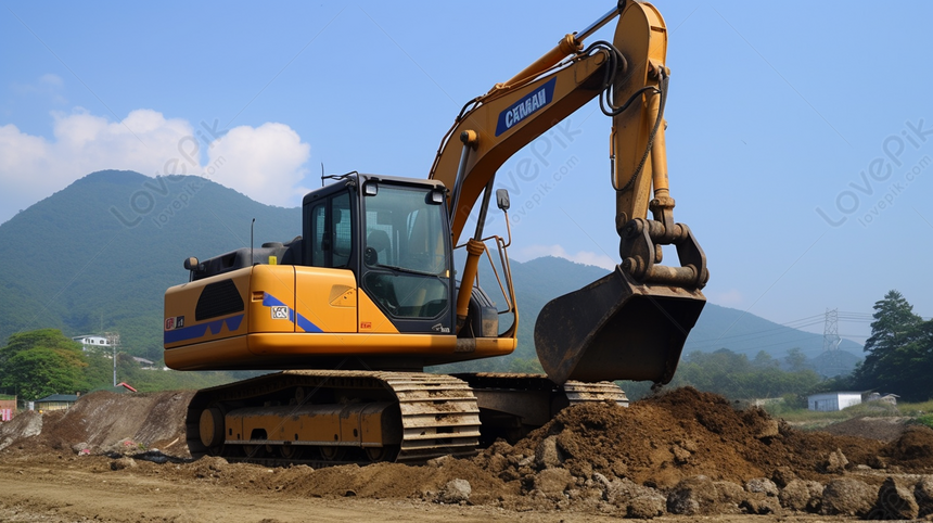 Background Digging By An Excavator, Dig Backgrounds, Excavator ...