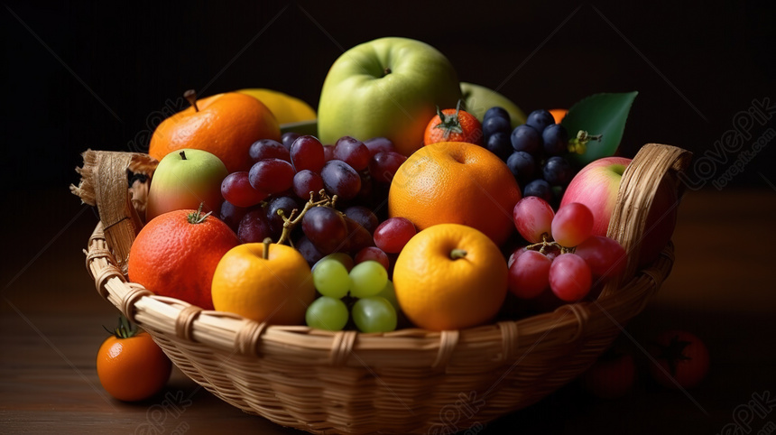 Cesto Di Frutta Sul Tavolo: Uno Sfondo Scenografico Per