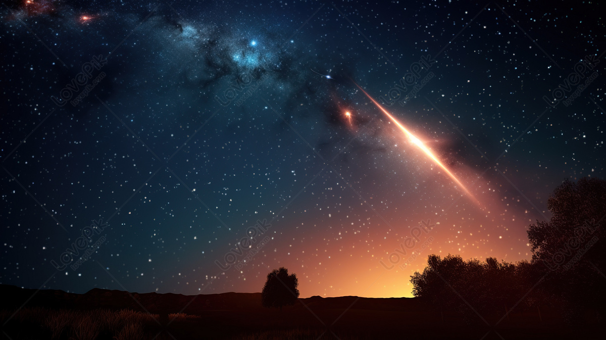 Meteor Soars Through The Sky: A Captivating Background, Through ...