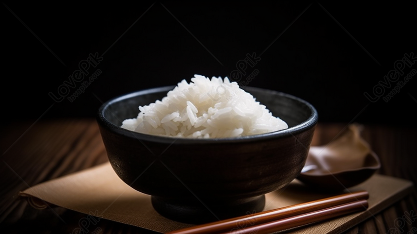 Bowl Of White Rice Sitting On Top Of A Surface, Tops Backgrounds, Rice ...