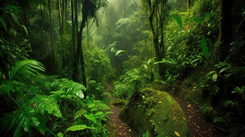 пышная тропическая зелень тропического леса, Тропический лес Фон, пышный Фон,  тропический Фон изображение_Фото номер 361332845_JPG Формат  изображения_ru.lovepik.com