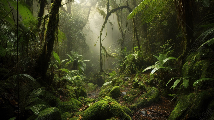 Захватывающий вид тропического леса: погружение в пышную зелень природы, Тропический  лес Фон, естественный Фон, погружение Фон изображение_Фото номер  361344236_JPG Формат изображения_ru.lovepik.com