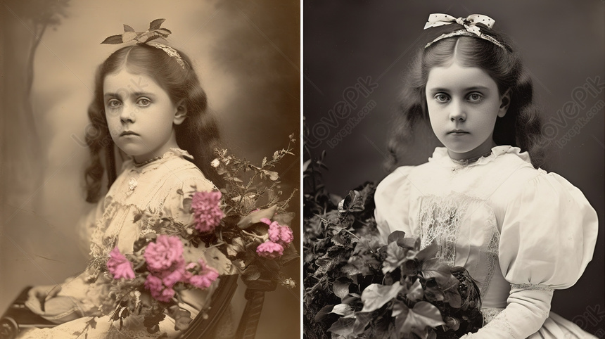 belle petite fille avec des fleurs