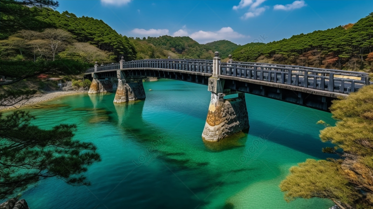 Wakamatsu Islands Breathtaking Blue Water Stream Bridge, Bridges And ...