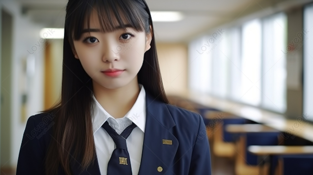 Schoolgirl Poses For Photo In Uniform With Background, Photo Poses ...