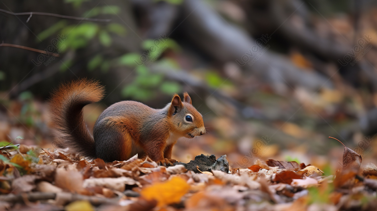 Squirrel In Forest: Enchanting Leaves Background, Autumn Backgrounds ...